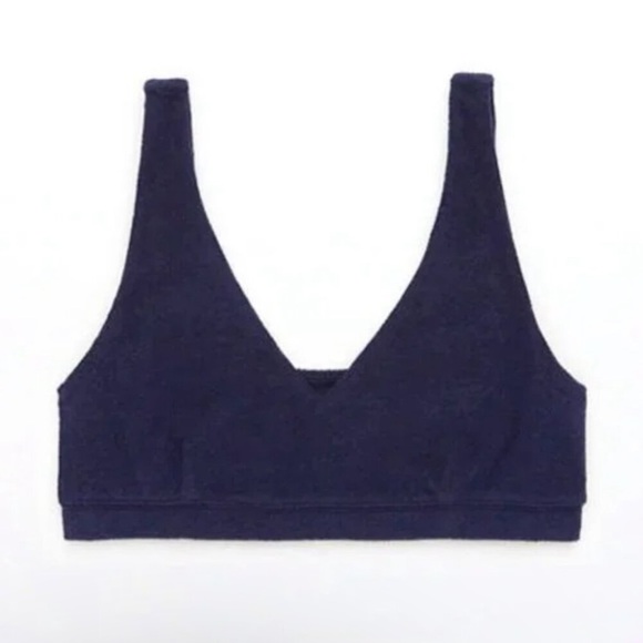 OFFLINE By Aerie Summer Lights Terry Sports Bra dark blue - Picture 1 of 6